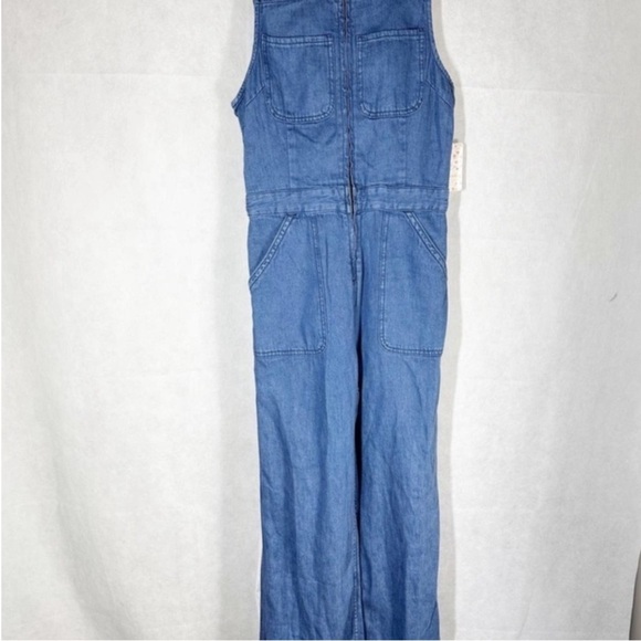 NWT Free People The Wind & More Denim Retro Jumpsuitđź’•size 10 - Picture 5 of 9
